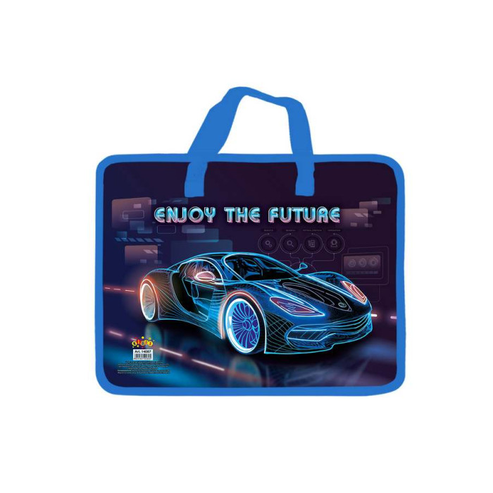 Тека пластикова з текстильними ручками KIDIS, ENJOY THE FUTURE