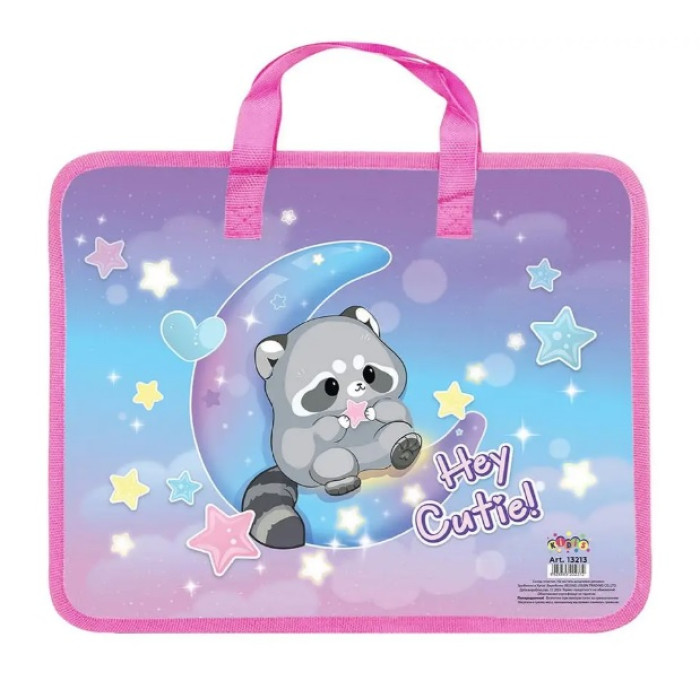 Тека пластикова з текстильними ручками KIDIS, Raccoon