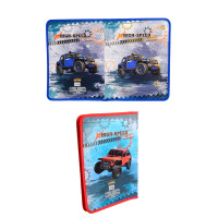 Папка А4 на молнии, пластиковая, с глитером KIDIS , серия HIGH SPEED (внедорожники) /360/