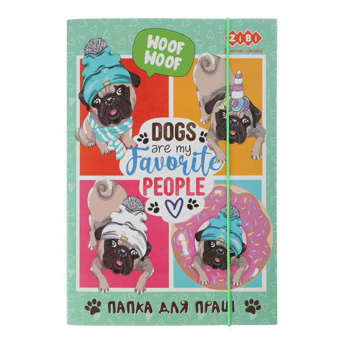 Папка для праці LOVELY DOG, картонна, на гумках А4+ (300х212х28мм), KIDS Line