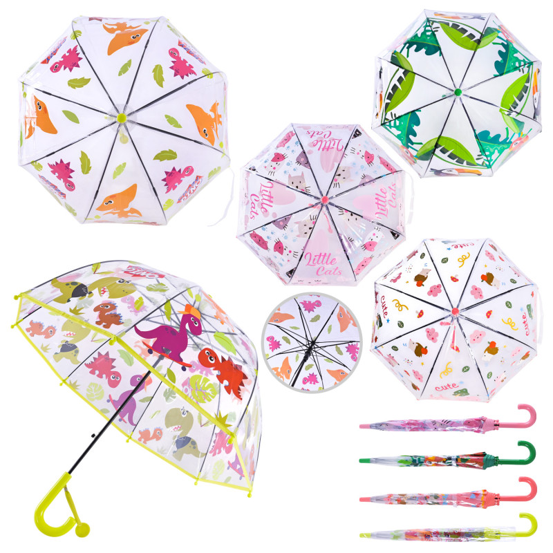 Парасолька 4 види 8 спиць*50см купол 70см довжина 65см /60-5/