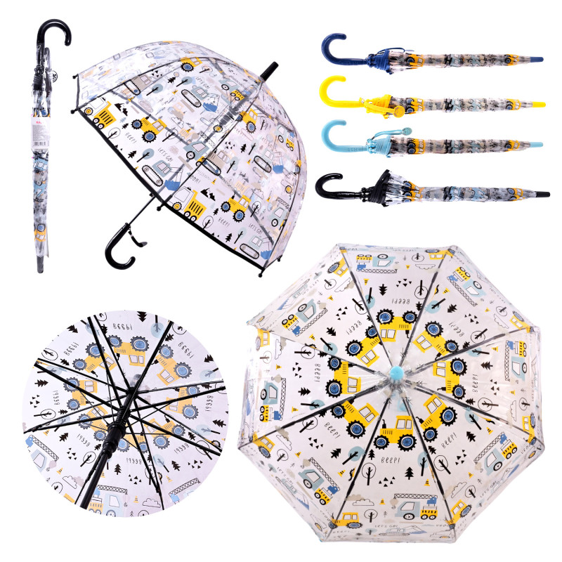 Парасолька 4 види 8 спиць*50см купол 70см довжина 67см /60-5/