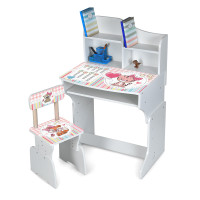 Парта M 904-5 (1шт) 1 стільчик, дерев'яний, регул. висота (3 положення), таблиця множення, тваринки