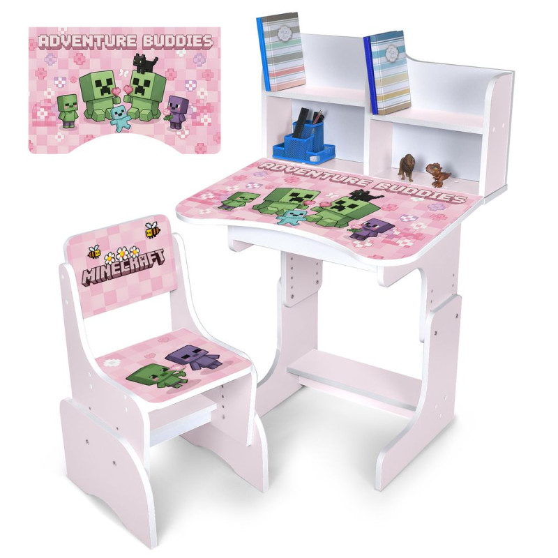 Парта N 2071-25-7 (1шт) зі стільчиком, 69,5х44,5см, регул.висота 56,5/67,5см, MK, сакура