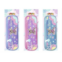 Пенал на 2 блискавки. Спереду кишеня з блискучого ТПУ /216/