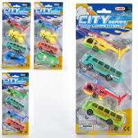 Набір машинок 9см, мікс видів (мікс кольорів) 4шт на листі, 28-12-3см /180/