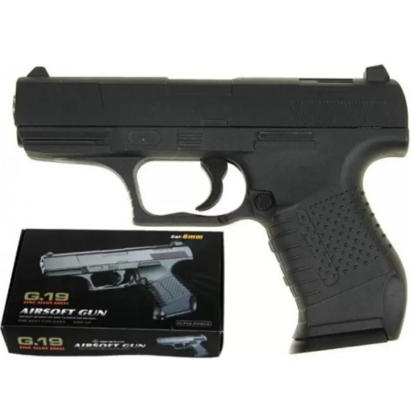 Пістолет страйкбольний Galaxy G.19 Walther P99 G19 метал чорний /36/