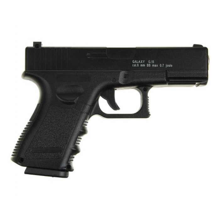 Страйкбольний пістолет Galaxy Glock 17 метал чорний, вага - 700 гр, в кор. /24/