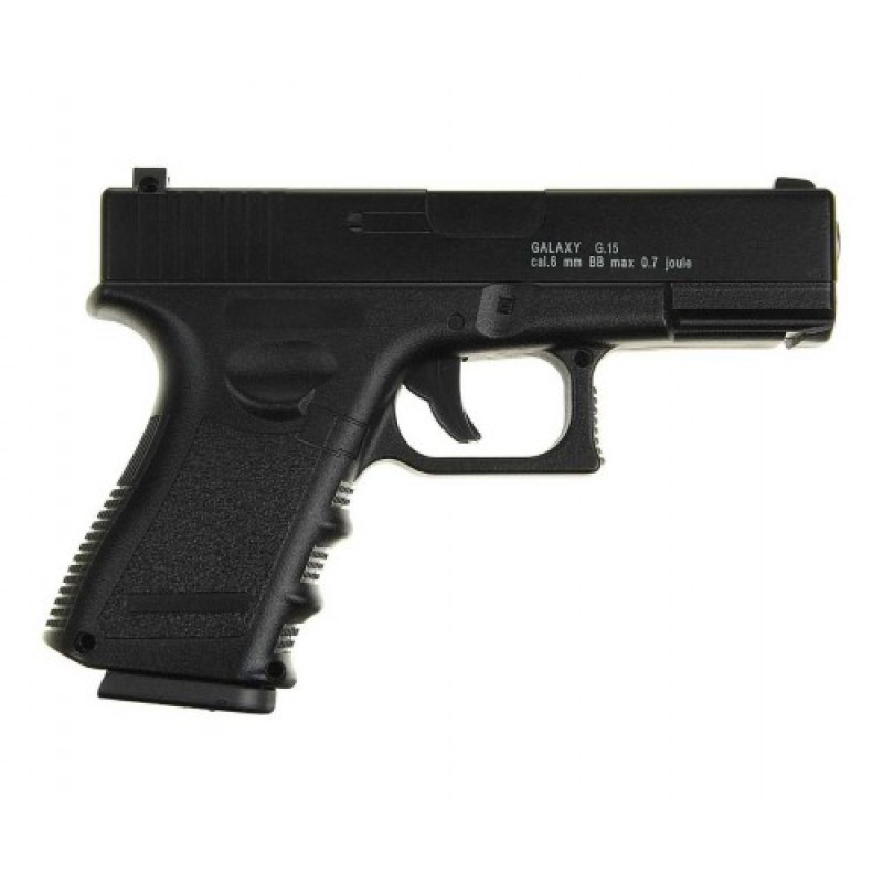 Страйкбольний пістолет Galaxy Glock 17 метал чорний, вага - 700 гр, в кор. /24/