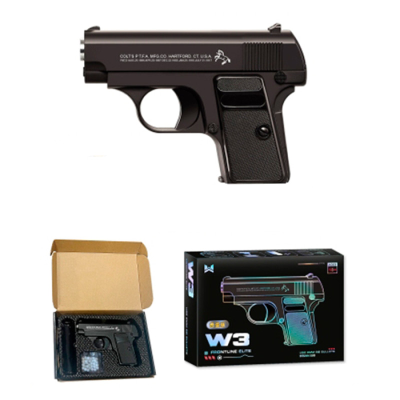 Пістолет 14см, пластикові кулі, в кор-ці, 21-14,5-4см /30/