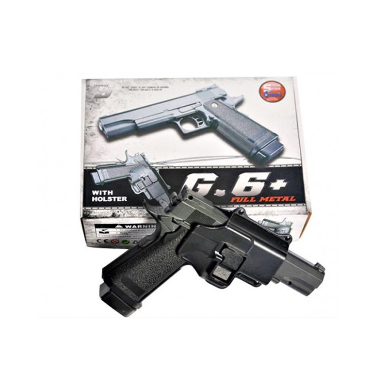Пістолет металевий Galaxy Colt M1911 Hi-Capa, на кульках, з кобурою, вага - 810 гр, в кор. /24/