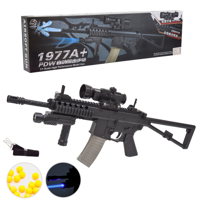 Автомат батар.,ліхтарик,приціл,кульки,  70*22см /18/