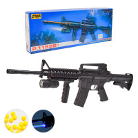 Автомат на пульках, пластиковий, лазер, ліхтарик, в кор. 68*4*20см /18/