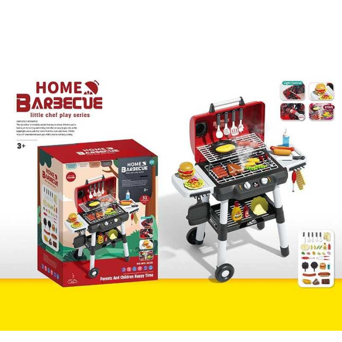 Гриль підсвічування, звуки, парогенерація, продукти, посуд, від батарейок, працює від 