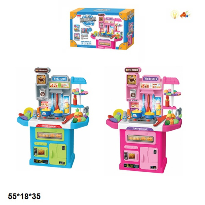 Кухня 1AT05/1AT04 з посудом батар.муз.світ.пар.тече вода 2кол.кор.55*18*35 /12/