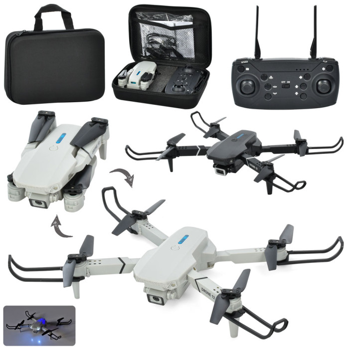 Р/К квадрокоптер 32см, USBзарядне, камера, запасні лопасти, акум, світло, 2 кольори у валізі, 22-16-