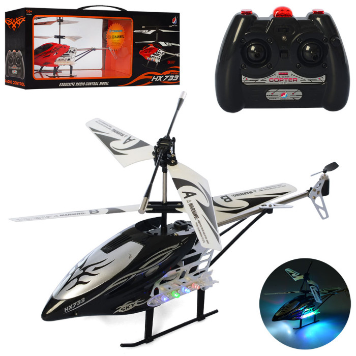 Р/В Вертоліт, аккум, 25см, гіроскоп, світло, 3каналу, USBзарядний, 2кол, в кор-ці, 42-16-8см /12/