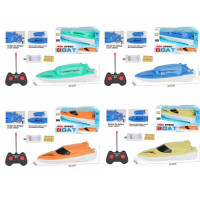 Р/К катер , акум, 20,5см, світло, USBзарядне(блок), 2 види по 2 кольори, в кор-ці, 19,5-10,5-9,5см /24/