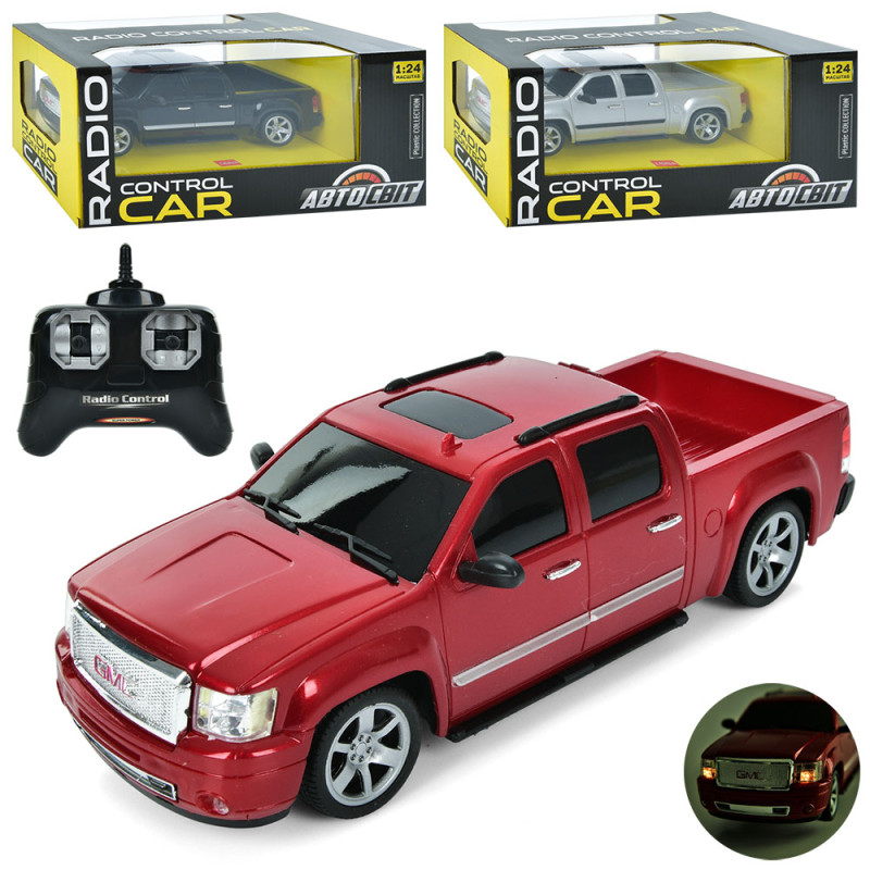 Р/К джип АвтоСвіт, 1:24, GMC, 2,4G, 24см, світло,гумові колеса, 3 кольори, на бат-ці, в кор-ці, 31,5-14,5-13,5см /12/