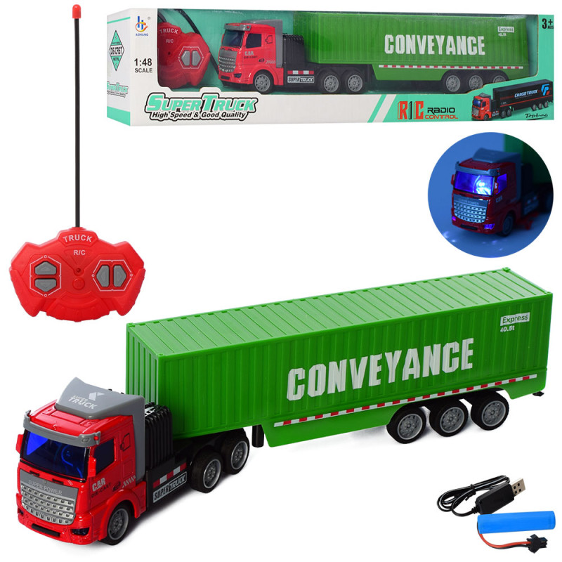 Р/К трейлер,аккум,34,5см,1:48, свет, рез.колеса,USBзар,в кор-ке, 49-11,5-7,5см /16/