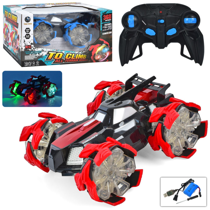 Машина 23см, р/к2, 4G, акум, USB зарядка, 360, гум. кол, звук, світло, 2 кольори, в кір-ці, 34,5-18,5-20см /6/