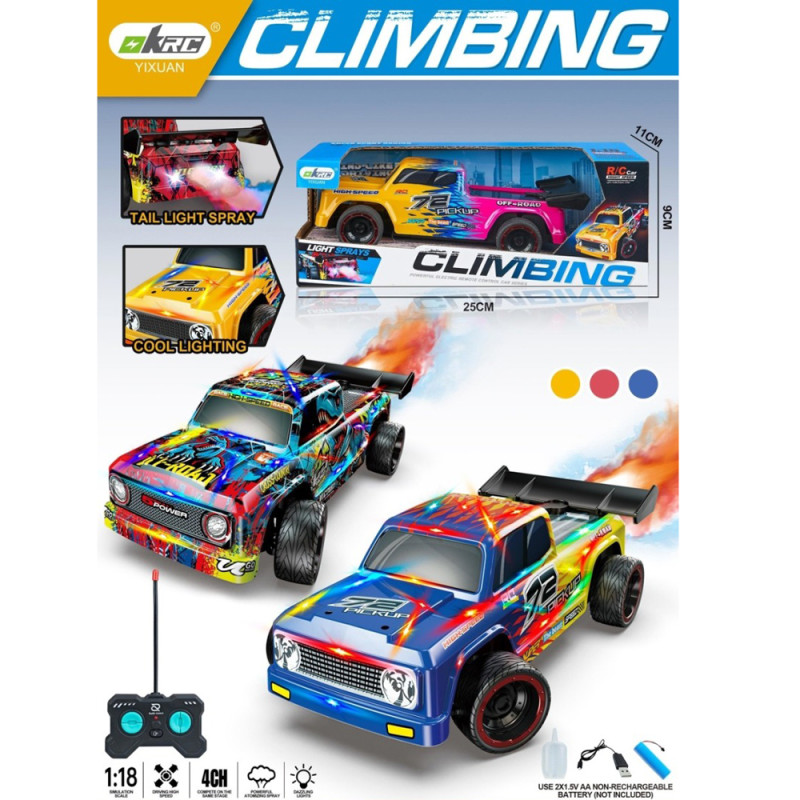 Р/К Машина, акум, 1:16, 20см, пара/дим, світло, корпус не б'ється, гумові колеса, USBзарядне, 3 види, в кор-ці, 25-9,5-11см /24/