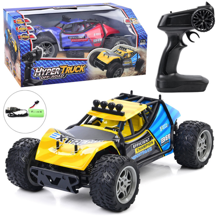 Р/К Машина 2,4G, акум, 31см, 1:14, корпус не б'ється, гумові колеса, амортизатори, USBзарядне, 2 кольори, в кор-ці, 38-18-22см /6/