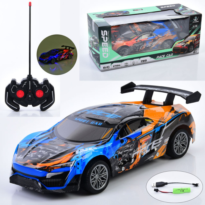 Р/К машина,24см,1:16, акум,USB-зарядне,корпус,що не б'ється, 2 кольори,світло, в кор-ці, 30-13-12,5см /24/