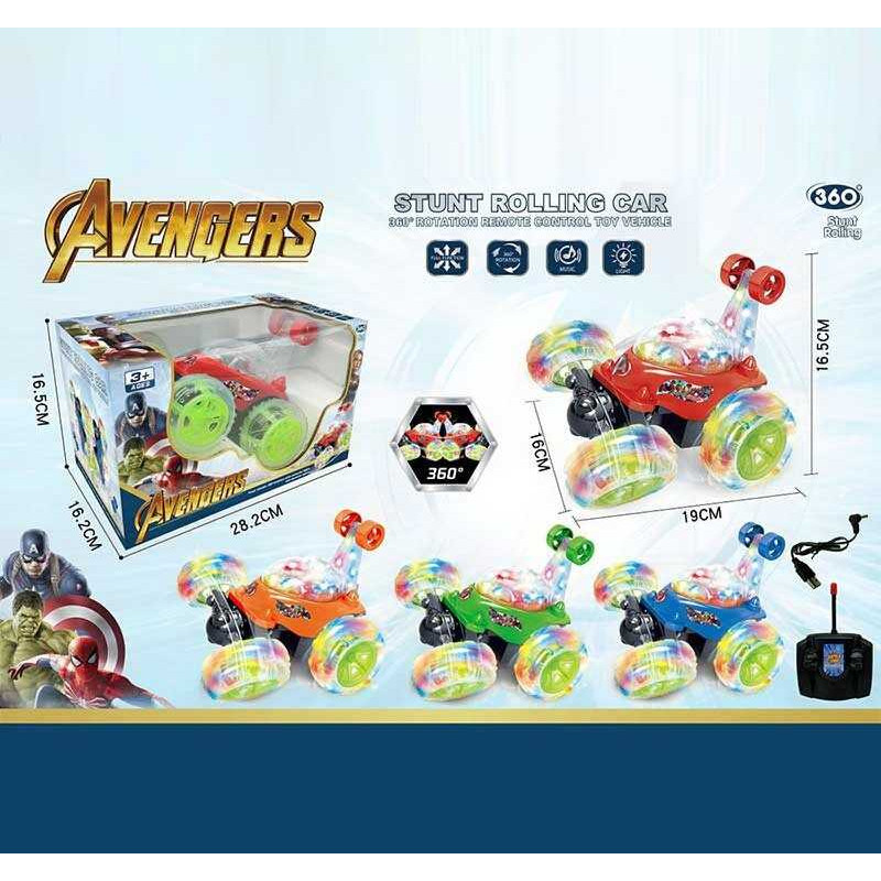 Р/К машина 4 кольори, перевертиш, мелодія, підсвічування, вбудований акумулятор, в кор, МІКС ВИДІВ /36/