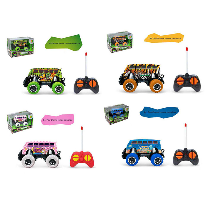 Р/У автобус, 14см, світло, гумові колеса, 4 види, на бат-ці, в кор-ці, 18,5-12,5-10см /36/