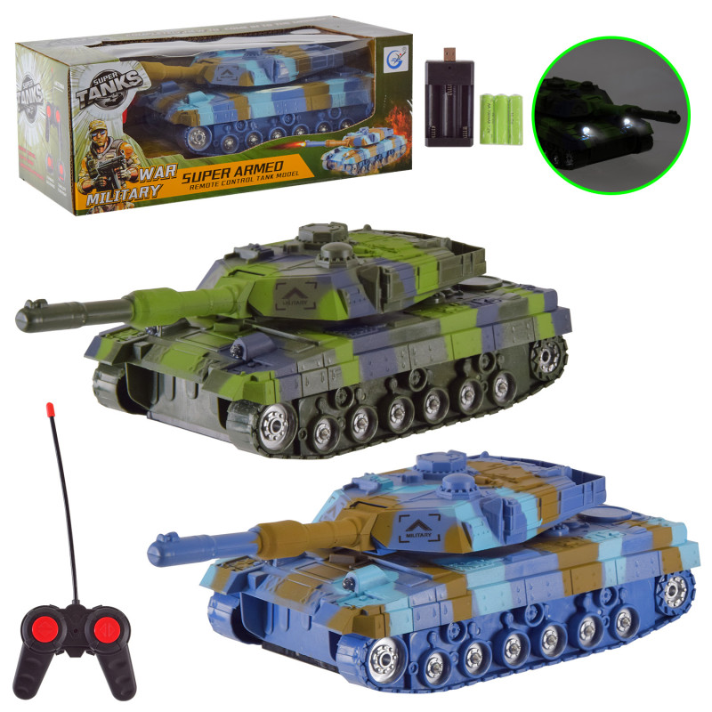 Р.У танк (+акумулятор), музичний зі світлом, в кор. 27*12,5*10,5см /48/