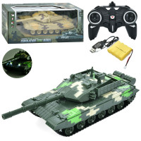 Р/К Танк, акум, 34см, звук, світло, рухлива кабіна, USBзарядне, 2 кольори, в кор-ці, 36-15-16см /8/
