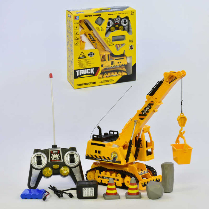 Р/К Кран , акум, 11-20-35см, світло, їздить, піднім стріла, дорожні знаки, в кор-ці, 32-39-13,5см /1