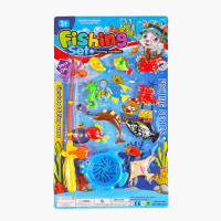 Риболовля магнітна, 10 рибок, вудочка, сачок, на листі /72-2/