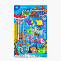 Риболовля магнітна, 8 рибок, вудочка, на листі /48-2/