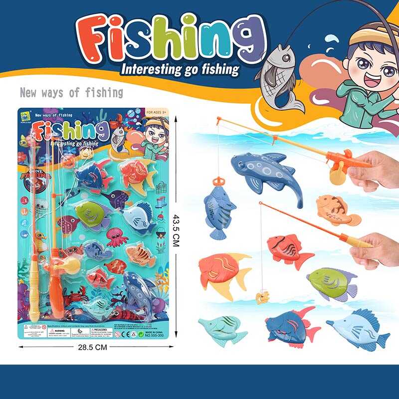 Риболовля магнітна, 9 рибок, 2 вудки, на листі /96-2/