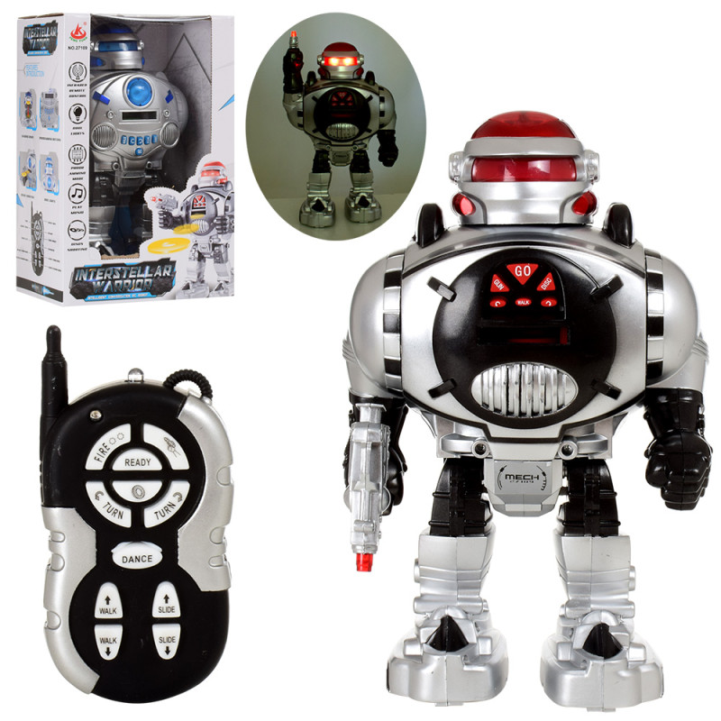 Робот д/в-ІК, 30см, стріляє дисками, зв, св, ходить, їздить, 2кол, на бат, в кор, 21,5-33-16см /18/