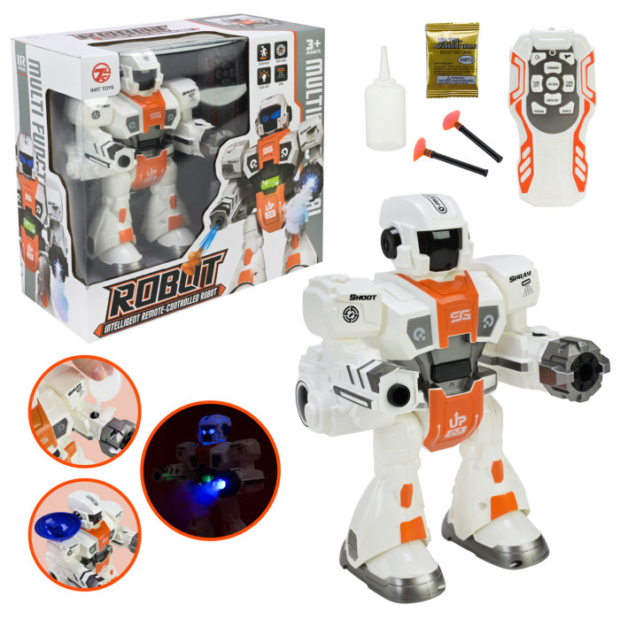 Робот батар стріляє гелем+знарядами ,світло, пар, звук, кор. 31,5*14*29см /24-2/