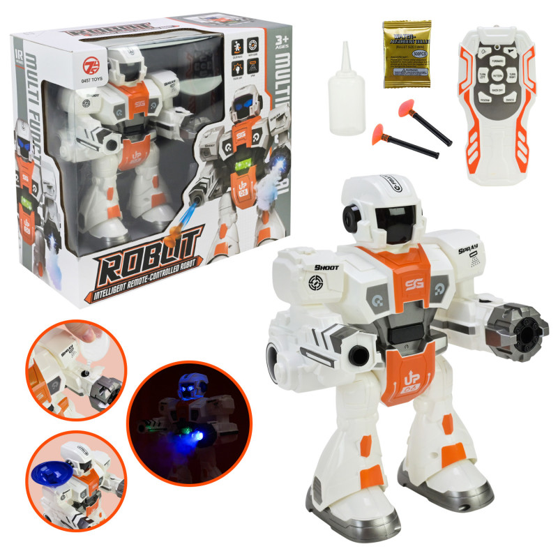 Робот батар стріляє гелем+знарядами ,світло, пар, звук, кор. 31,5*14*29см /24-2/