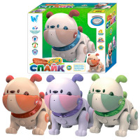Інтерактивний пес Спайк на р/к “WToys”, 3 кольори, ОЗВУЧ. УКР. МОВОЮ, сенсорний, мелодії, підсвічування, запис голосу, пульт керування, інструкція, в кор., МІКС ВИДІВ  /24/