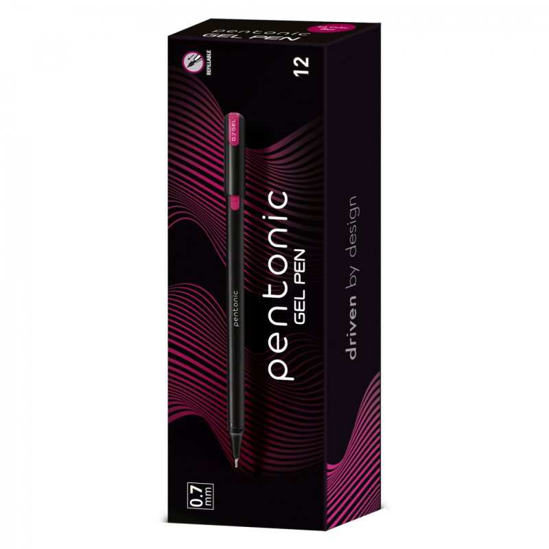 Ручка гелева Pentonic рожева 0,7 мм LINC, ціна за 12 шт. //