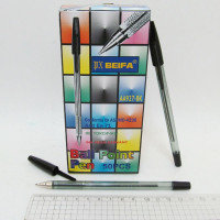 Ручка кулькова BEIFA чорна 50шт в упак. //