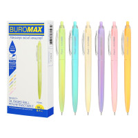 Ручка масляна автоматична PEARL, 0,7 мм, ассорті корпусів, сині чорнила, ціна за 12 шт. //