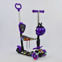 Самокат 5в1 Best Scooter, АБСТРАКЦИЯ, PU колеса, ПОДСВЕТКА КОЛЕС, в кор. /1/