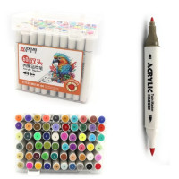 Набір акрил. скетчмаркерів двостор. Aodemei трикутн. корп. м'який+тверд., 60шт., plastic box Набір акрил. скетчмаркерів двостор. Aodemei трикутн. корп. м'який+тверд., 60шт., plastic box