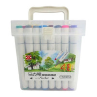 Набор скетч маркер треугольные двухстор. скош/кругл тонк TY 48шт. пластик контейн. с ручк