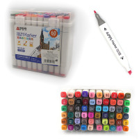 Набір двостор. скетчмаркерів Aodemei, квадратн. корп., 60 шт.,PP BOX