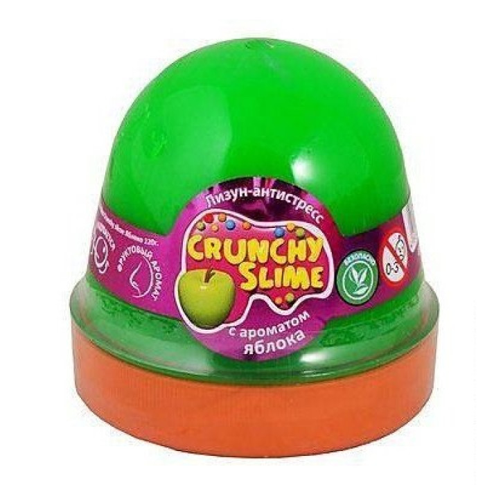 Лизун-антистрес TM Mr.Boo Crunchy slime Яблуко 120г. ТМ 