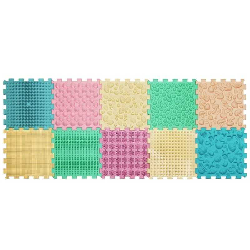 Масажний килимок «Ортек Мікс Пазли» 10 елементів ПАСТЕЛЬ