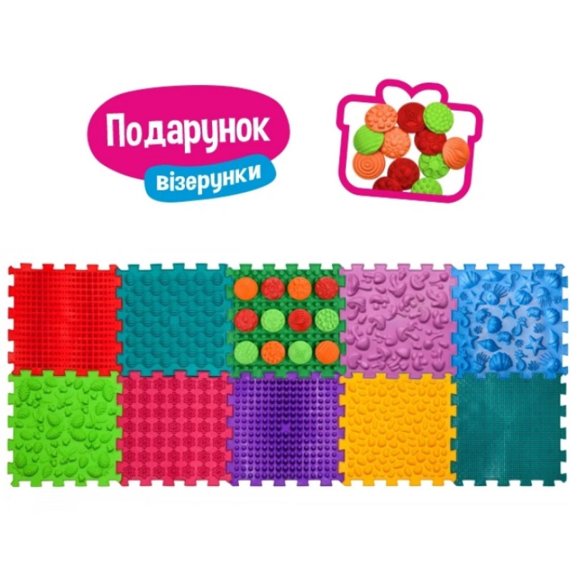 Масажний килимок «Ортек Мікс Пазли» 10 елементів + 